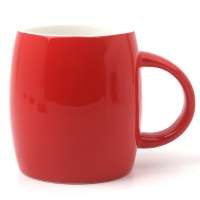 16 oz Solid Color Glazed Ceramic Stoneware Coffee And Tea Mugs Cups With Logo Decal Printing