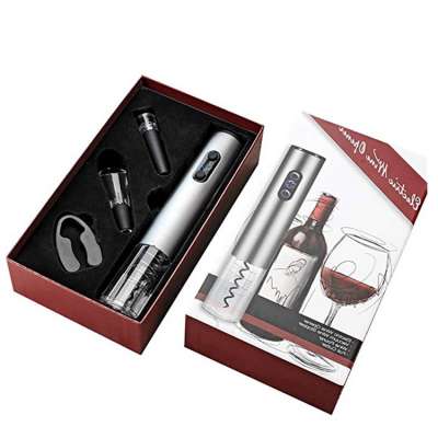 Stainless Steel Handheld Automatic cordless corkscrew kit electric wine bottle opener for wholesale