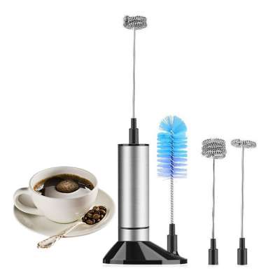 New Stainless Steel 3-whisk hand Battery powered milk whisk frother,adjustable milk frother, frother handheld