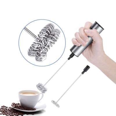 Two whisks Metal egg coffee beater foamer milk frother, hand frother , milk steamer electric frother