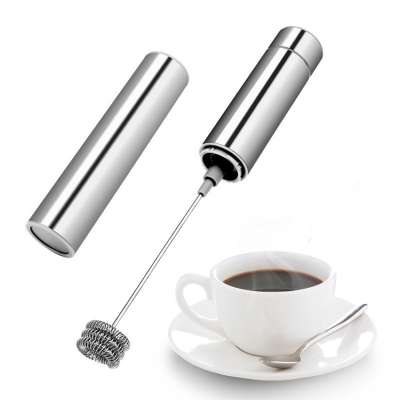 bright Smooth silver solid handheld electric coffee milk frother,milk frother battery, milk frother automatic